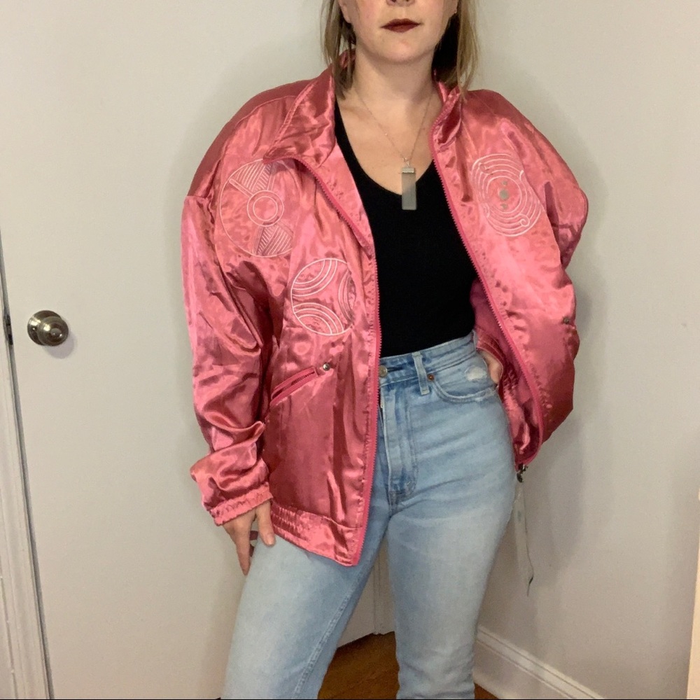 Amazing Vintage Pink 80s embroidered Jacket